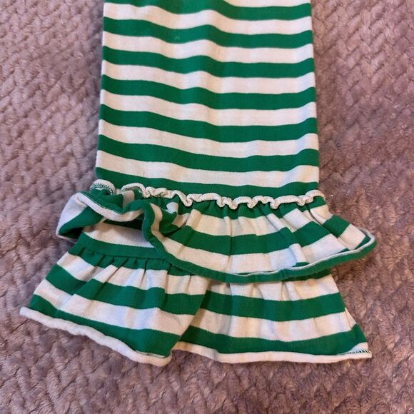 Girl’s Green and White Ruffle Pants Size 6/7 - Picture 2 of 11